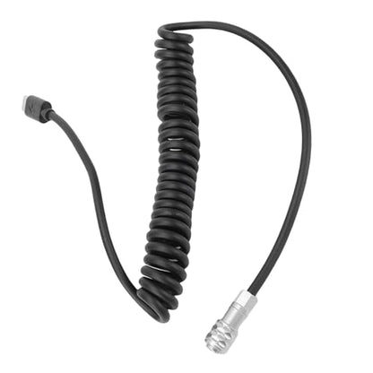 Yunseity Power Cable for BMPCC 4K 6K Cinema Cameras, USB C PD Fast Charging Coiled Cord with LED Power Indicator, S Dual Pin Aviation Connector, Extendable 13cm to 150cm