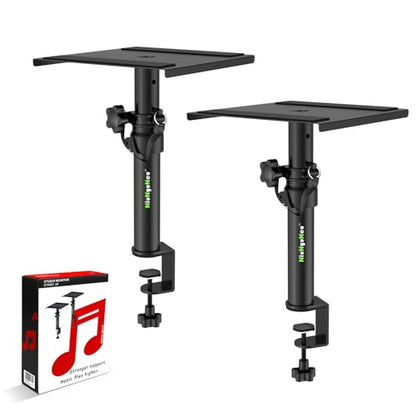 Pair of Desktop Speaker Stands Clamp-on Studio Monitor Stands Height Adjustable 9"-14" Desk Mount Speaker Riser Speaker Stands Home Audio - size: Basic