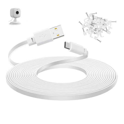 Smays 30 ft Power Cord for Blink Mini 2 Security Camera, Blink Outdoor 4, Long USB C Extension Cable - color: White