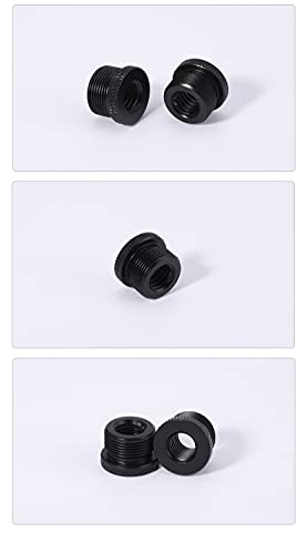 Mic Stand Adapter 5/8 to 3/8 and3/8 to 5/8 Mic Screw Adapter Thread for Microphone Stand Mount to Camera Tripod Adapter 2 Pack (mic screw adapter 5838 black)