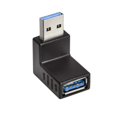Cmple - 90 Degree USB 3.0 Male to Female Adapter Up Right Angle USB A Plug to Jack Connector Converter Extender for PC Laptop Hard Drive Keyboard Mouse Charger - 10 Pack - size: 10 Pack, style: USB 3.0 A Male to A Female 90 Degree