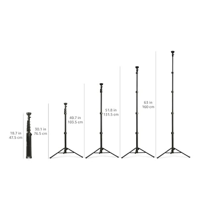 Amazon Basics 64-inch Extendable Tripod for iPhones and Smartphones, Selfie Stick Mode and Phone Tripod Mode, Black - size: 64-inch