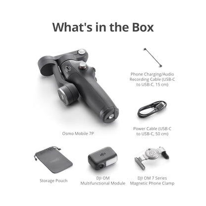 DJI Osmo Mobile 7P Gimbal Stabilizer for iPhone & Android, Native Tracking | Lighting, 3-Axis Phone Gimbal, Quick Launch, One-Tap Edit, Built-in Extension Rod & Tripod, 10hrs Use, Phone Charging