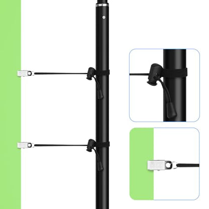 Cosmos 6 Pcs Backdrop Clips Clamps, Background Muslin String Clips Holder Photography Cloth Clip Adjustable Elastic Nylon Photo Clips for Photo Video Studio, Black