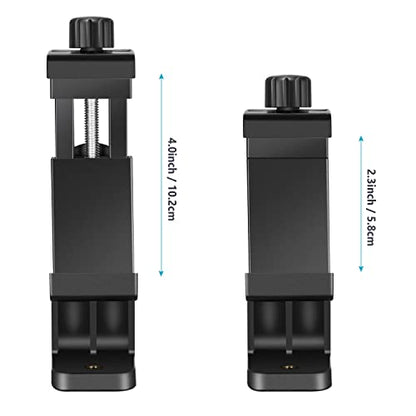 NEEWER Smartphone Holder Phone Tripod Mount Compatible with iPhone 16 15 Pro Max Plus 14 13 12 Mini Samsung Galaxy S24 S23 Ultra, Cell Phone Clip Vertical Bracket Adapter for Tripod with 1/4" Screw
