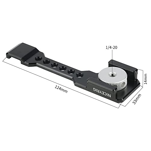 NICEYRIG Cold Shoe Mount Extension Bracket with Quick Release Plate for Arca-Standard Dovetail, DSLR Camera and Tripod Adapter Shoe Mount Cheese Bar for Microphone Flash LED Light - 433