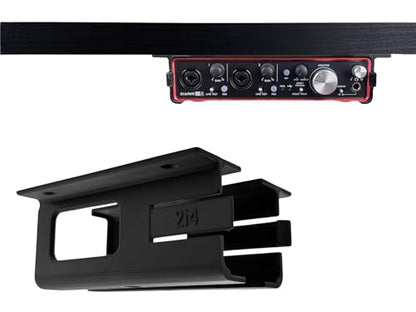 Desk Mount Kit for Focusrite Scarlett 2i4 (1st & 2nd Gen) - Under Desk Mount Brackets with Reversible Clips - Secure Mounting Accessories
