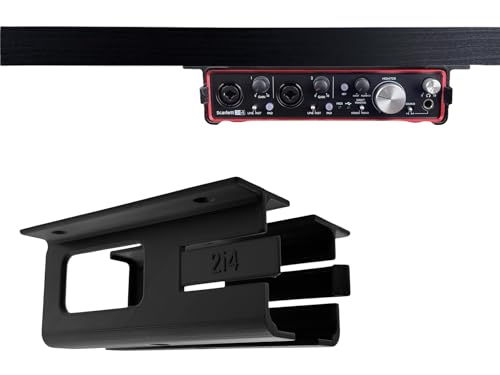Desk Mount Kit for Focusrite Scarlett 2i4 (1st & 2nd Gen) - Under Desk Mount Brackets with Reversible Clips - Secure Mounting Accessories