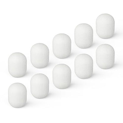 Cubilux Foam Cover for Lavalier Lapel Microphone, Windscreen for Mini Clip-On Lav MIC, Foam Cover, 10-Pack, White - color: Foam Cover, 10-Pack, White