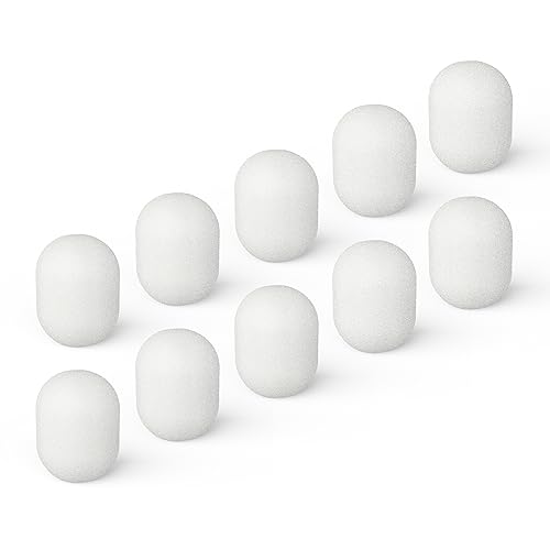 Cubilux Foam Cover for Lavalier Lapel Microphone, Windscreen for Mini Clip-On Lav MIC, Foam Cover, 10-Pack, White - color: Foam Cover, 10-Pack, White
