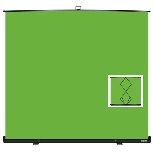 FUDESY 78.7 x 90in Large Collapsible Green Screen Chroma Key Panel, Portable Retractable Wrinkle Resistant Green Backdrop for Streaming, Video Conference, Tiktok, Auto-Locking Frame - color: Green, size: 78.7 x 90in