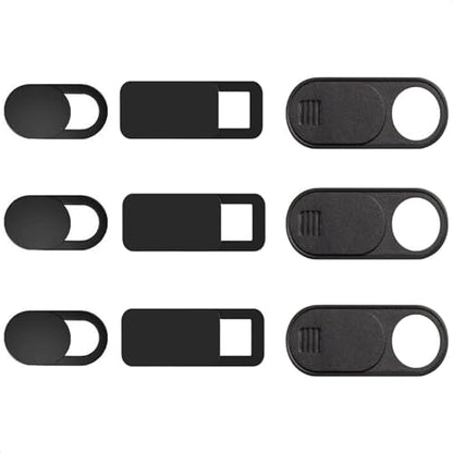 JOS California 9 Pack(3 Large + 3 Medium + 3 Small) 0.03 inch Ultra Thin Webcam Cover Slide Camera Blocker Protect Your Privacy Security for MacBook Air, Laptop, iPad, iMac, PC, iPhone - color: 9 PACK (3L+3M+3S) Black