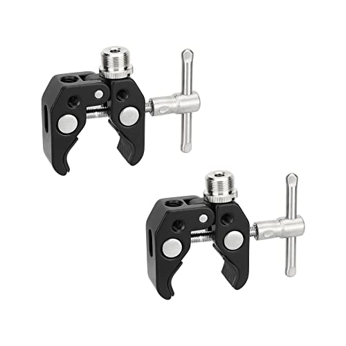 CAMVATE Super Crab Clamp with 5/8"-27 Thread Adapter for Microphones/2PCS