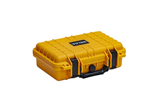 MEIJIA Portable All Weather Waterproof Protective Hard Case, Small Camera Case,Dry Case with Customizable Foam,Fit Use of Drones, Camera,Equipments, 11.65 ”x8.35”x3.78” - color: Yellow