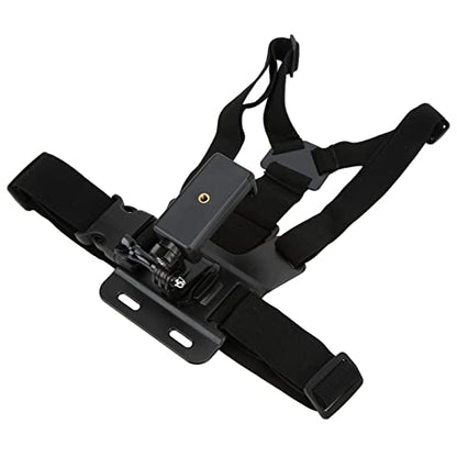 Qiilu Chest Harness Phone, Mobile Phone Chest Mount Adjustable Cellphone Selfie Chest Mount Harness Strap Holder with Cell Phone Clip Holder Compatible with Most Smartphones