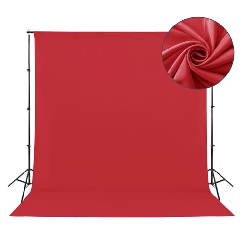 Sugargirl 8FTX10FT Bright Red Screen Backdrop Background for Photography, Polyester Photo Backdrop for Photoshoot, Party, Video and Television (1 Panel) - color: Bright Red, size: 8x10 FT