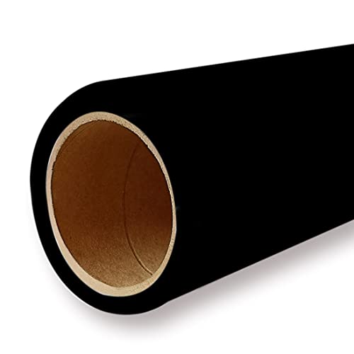 Yizhily Seamless Photo Photography Background Paper Backdrop for Photoshoot, Videos, YouTube, Livestream, 107" x36', Ultra Black - color: Ultra Black