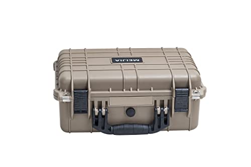 MEIJIA Portable All Weather Waterproof Camera Case With Foam,Fit Use of Drones,Camera,Equipments,Pistols,15.98x12.99x6.85inches - color: Desert Tan