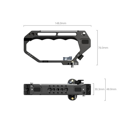 SmallRig D-Style NATO Rail Top Handle with Quick Release Clamp, Cold-Resistant Silicone Grip, 1/4"-20 & 3/8"-16 Mounting Holes for Camera, Monitor, Microphone, Versatile Handheld Rig Handle-5661