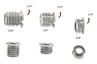 1/4" to 3/8" Convert Screw 5 Pack (3 Different Lengths Adapter Set) Desmond Camera Tripod Bushings