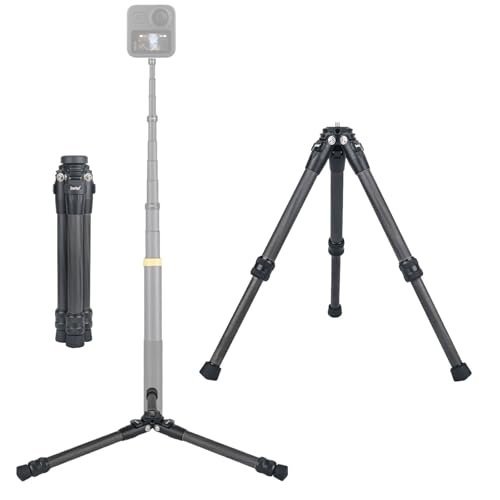 7-10.5 Inch Lightweight Travel Tripod,Mini Carbon Fiber Tripod for Insta360 X5X4, DSLR & Action Cameras (Dark) - color: Dark