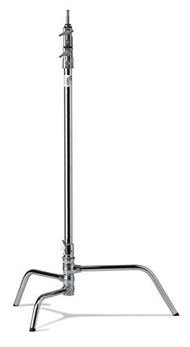 Kupo 40" C-Stand Turtle Base Professional Grip Stand with Detachable Base, Two Riser/Three Section Design, Heavy-Duty Steel Construction, Silver (KS704312) - color: Silver, style: 40" Turtle Base