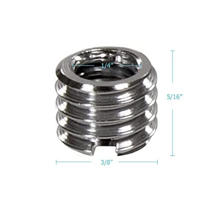 Foto&Tech Metal 1/4 inch to 3/8 inch Tripod Thread Adapter, Easy Mount Convert Screw Adapter for Tripod Monopod Ballhead, Reducer Bushing for Camera Video Equipment DSLR SLR Mic Boom Stand (5 Pieces) - size: 5 Pieces