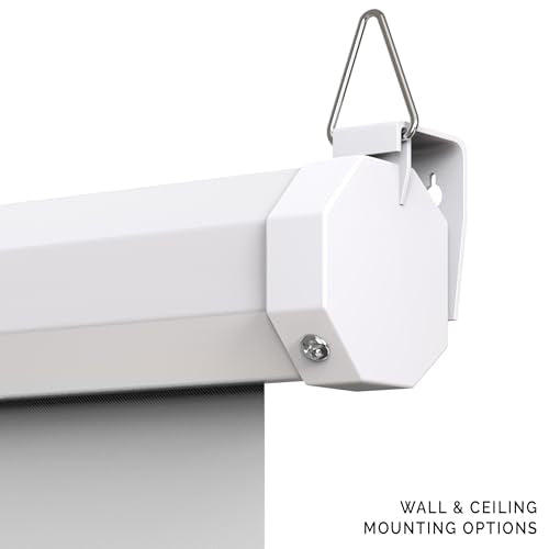 【Wider Style】 KHOMO Gear White Screen 84 x 84 inch – Extra Large Pull Down Backdrop – Portable Collapsible Roll Down Projector Screen – White Screen for Video, Streaming, and Photography - color: White - White Metal Frame
