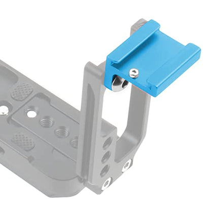 Cold Shoe Mount Adapter 90 Degree for Camera Attach Side Cage Quick Release L Bracket Plate Handle 1/4" Screws