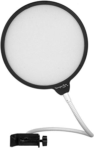 Dragonpad USA 6" Microphone Studio Pop Filter with Clamp - Black/White - color: Black/White