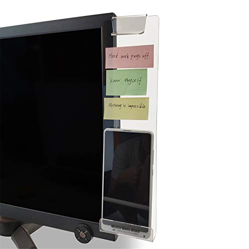 MINSA Fashion Multifunction Utility Acrylic Transparent Computer Monitors Side Panel/Memo Pads/Message Boards/Sticky Boards for Computer Screen, 1 Set (Left & Right) (Phone Holder) - color: Phone Holder