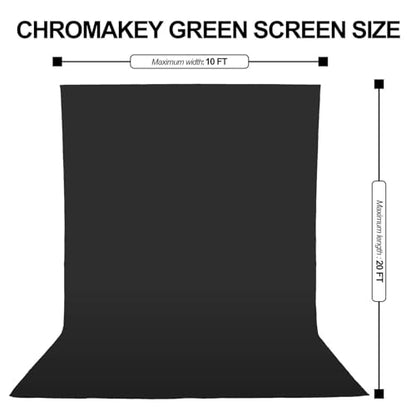 EMART 10x20ft Black Photo Backdrop Screen for Photography, Large Negros Drapes Party Background Curtain, Polyester Fabric Sheet Video Studio Portrait Photoshoot - size: 10x20ft