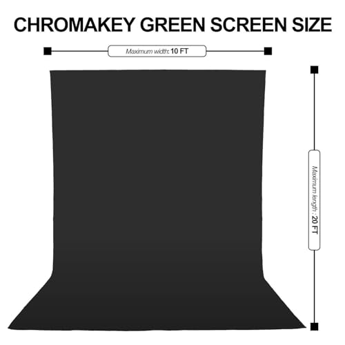 EMART 10x20ft Black Photo Backdrop Screen for Photography, Large Negros Drapes Party Background Curtain, Polyester Fabric Sheet Video Studio Portrait Photoshoot - size: 10x20ft