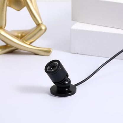 Uonlytech Small LED Spotlight Jewelry Showcase Small LED Spot Light USB- Powered Spotlight for Jewelry, White Light - color: Black, size: 4.3X2X2CM