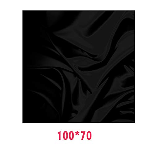Black Velvet Photography Backdrop,Light Absorbing Non Reflective Solid Professional Black Background Cloth - size: 70x100cm