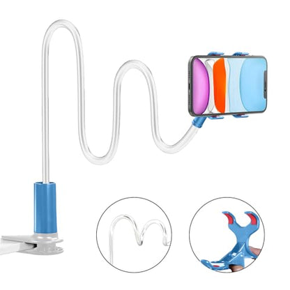 360-Degree Rotating Phone Stand, Adjustable Phone Holder for Desk, Flexible Phone Mount for Video Calls and Watching Videos - color: Blue