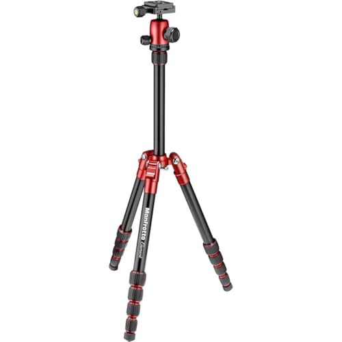 Manfrotto Element Traveller Small Aluminum 5-Section Tripod Kit with Ball Head - color: Red, size: Element Small 56.3"