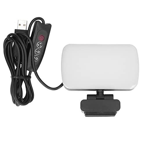 LED Fill Light Clip On Type, Video Conference Light with 10 Levels Adjustable Brightness, 360° Rotatable USB Powered Fill Lamp for Laptop Webcam Live Streaming