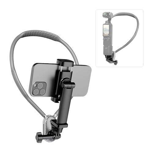 Quick Release Neck Cell Phone Holder for Smartphone and Action Cameras – Hands-Free POV/Vlog Neck Holder Compatible with iPhone Android GoPro DJI Insta360 Devices