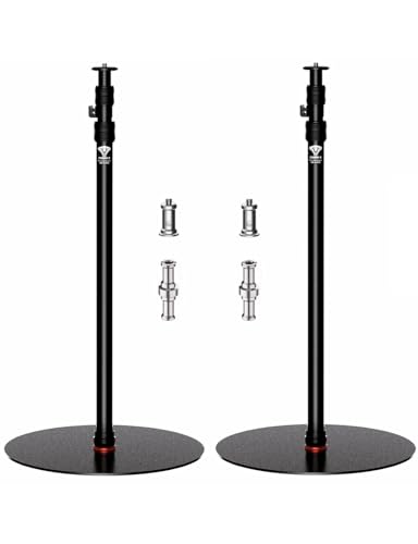 IFOOTAGE A400 Round Base Monopod Light Stand - 79" Tripod for Light Aluminum Camera Floor Stand with 1/4'' & 3/8'' Screw/Light Adapter for Camera, Light, Webcam, Backdrop, Payload 22lb (2 Pack) - size: A400-2 Pack