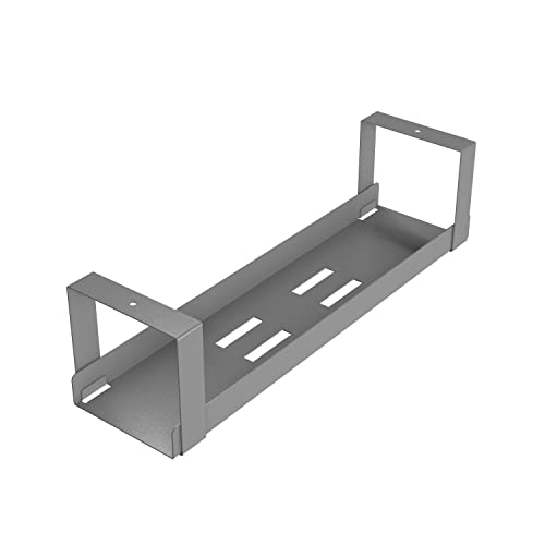 D-Line Under Desk Cable Management Tray, Cable Basket for Extension Blocks, Self-Adhesive or Screw-fix, Regain Wasted Space & Improve Appearance - Grey - color: Grey