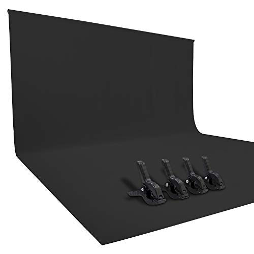 ISSUNTEX 9X15 ft Background Polester Backdrop, Photo Studio, Collapsible High Density Screen for Video Photography and Television-Black - color: Black