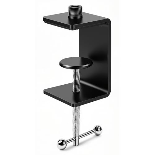 Table Microphone Clamp KB47 - Heavy-Duty Desk Mic Metal Clamp Mount with 5/8-27 Male and 3/8-16 Female Thread, 1PCS - color: C-CLAMP MOUNT (1PCS)