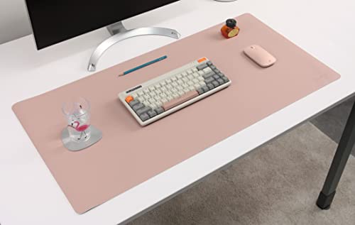 DeskPaw Dual-Sided Leather Desk Pad,Blotter for Laptop Computer,Mouse Pad,Writing,Drawing,Arts and Craft Mat (Pink/Silver, 17x35”) - color: Pink/Silver, size: 17"x35"