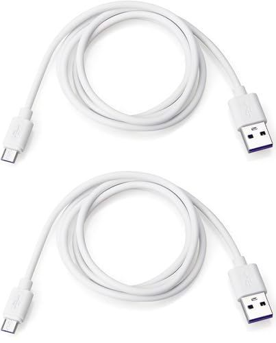 Smays USB to Micro USB Cable 3ft Charging Cord White 2-Pack