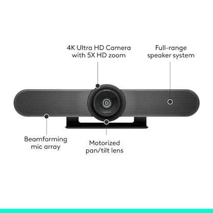 Logitech MeetUp Video Conferencing System, Ultra HD 4K/1080p/720p, 3 Microphones/Adjustable Speakers, Wide Field of View 120°, PC/Mac/Laptop/MacBook/Tablet - Black - style: MeetUp