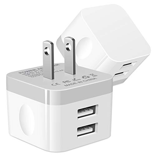 Dual USB Wall Charger, 2Pack 2.4A Double USB Wall Plug iPhone Fast Charger Block Box Brick Adapter for iPhone 17 16 15 14 13 12 Pro Max XS X 8 Plus, Samsung Galaxy S26 S25 S24 A17 A56 A16 A15 Note20 - color: white#