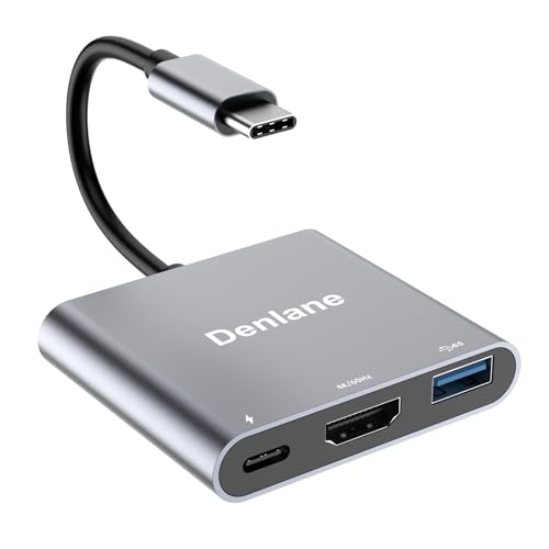 USB C to HDMI Adapter 4K@60Hz, USBC Digital AV Multiport Adapter with USB 3.0 & 100W Fast Charging, Type C to HDMI Converter for iPad/Mac/MacBook, USB-C Laptop Hub for Dell/Lenovo/Samsung...