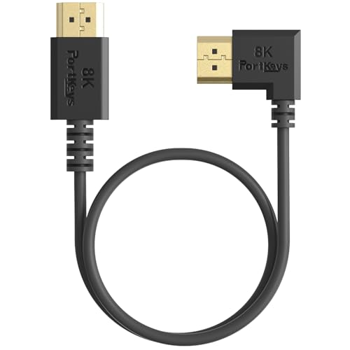 Portkeys 8K HDMI Cable Copper Core 3.6mm Diameter 48Gbps Full PIN HDMI 2.1 8K@60Hz, 4K@240Hz UHD Support HDMI A to A for Camera, HDTV, Projector, Computer, Roku, Xbox, PS5, Apple TV (0.3M) - color: Copper Core, size: 0.3M