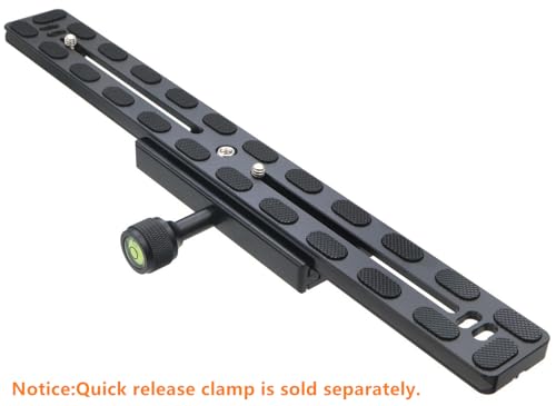 PU-350 350mm Universal Long Quick Release Plate Dual Dovetail Slide Rail with D-Ring Screw for Ball Head Tripod Mount DSLR Camera Arca Swiss Compatible
